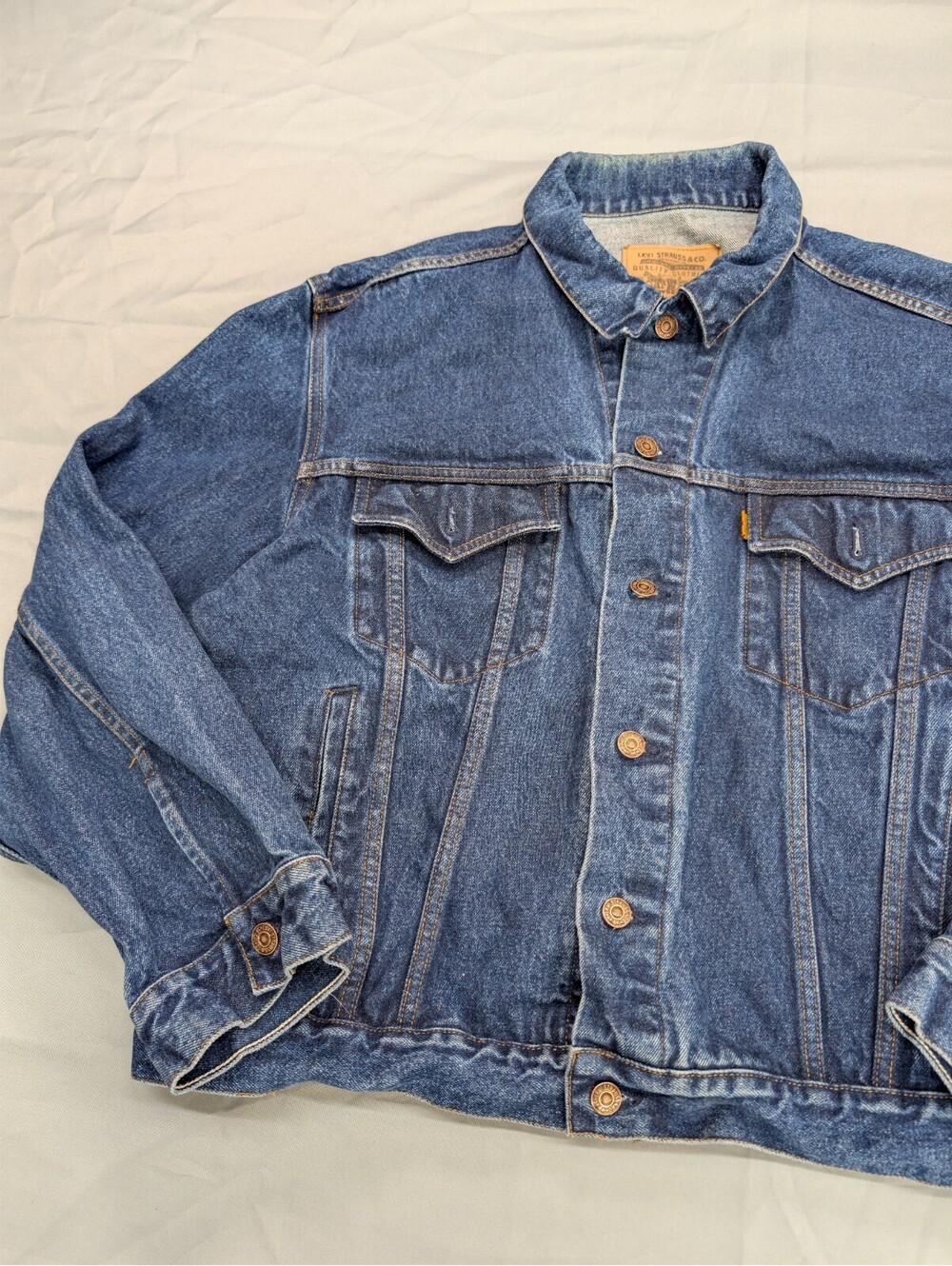 Vintage Levis Orange Tab Trucker Denim Jacket XXL Blue